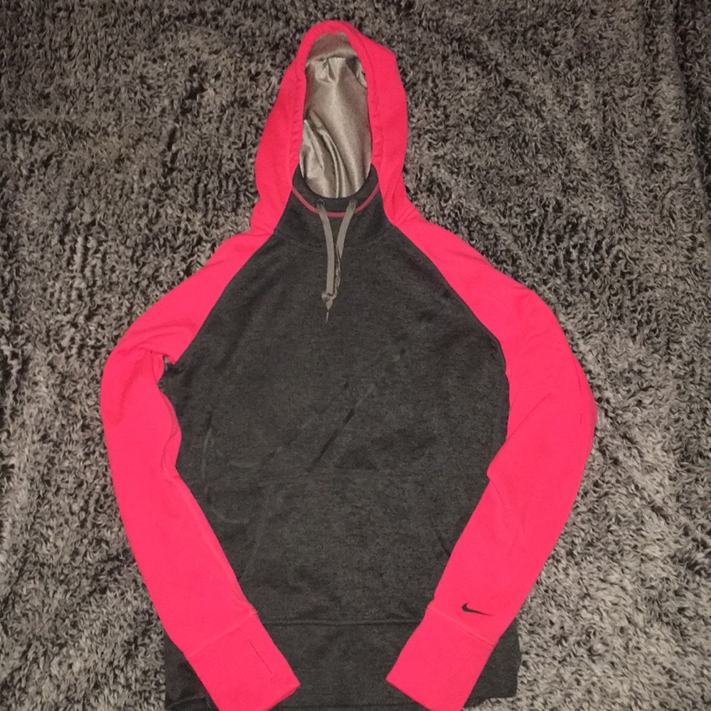 Pink and gray nike hoodie